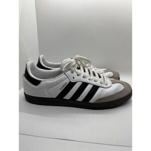 Adidas Samba Classic White Black Gum Sneakers Men's US 9 Leather Womens 10.5 EUC